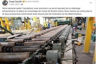 Sur les réseau sociaux, le directeur de Novelis Sierre Serge Gaudin apparait confiant